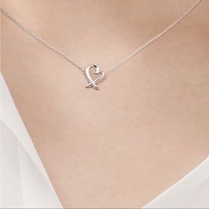 Tiffany&Co. Sterling Silver 925  Loving Heart Pendant Necklace